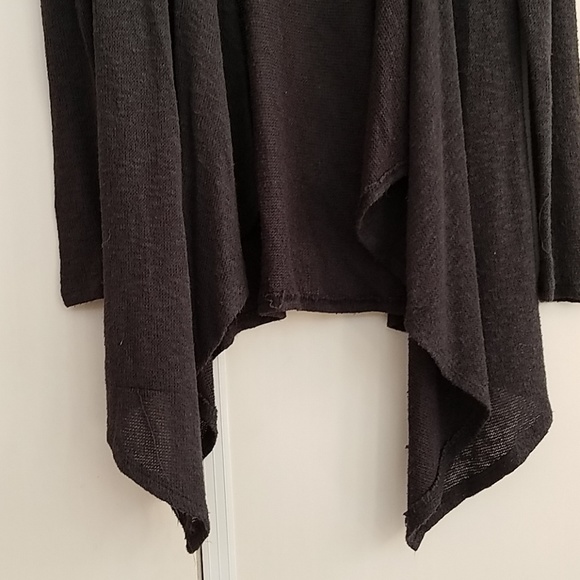Dark grey open front cardigan - Picture 3 of 4